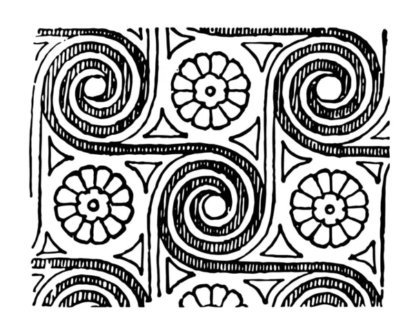 Spiral All Pattern Uma Regularidade Discernível Desenho Linha Vintage Gravura —  Vetores de Stock