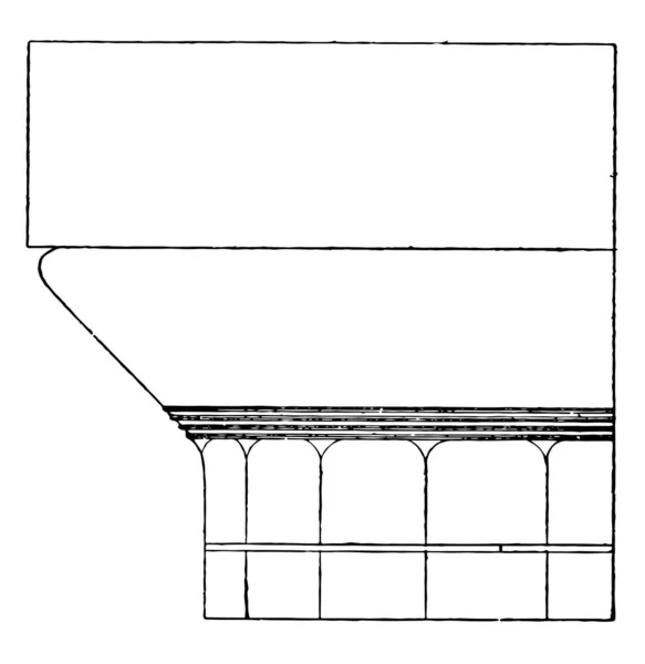 Pronaos Elevación Seccional Pronaos Templo Hexastyle Peripteral Templo Griego Romano — Vector de stock