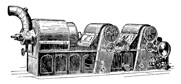 Ilustracja Przedstawia Otwierania Bawełny Który Xix Wieku Otwartych Bawełny Vintage — Wektor stockowy