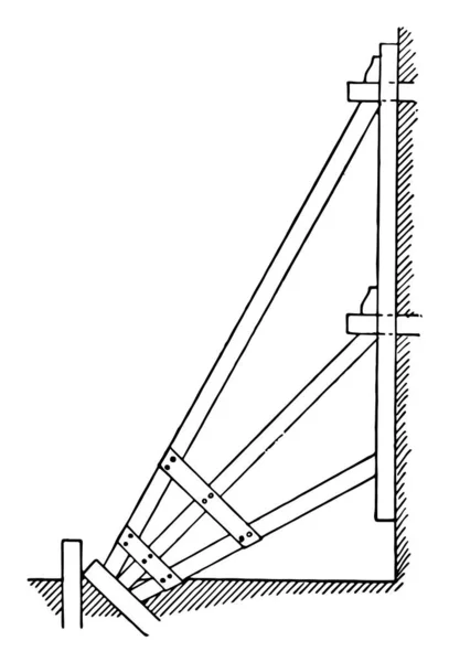 Иллюстрация Представляет Собой Горизонтальное Крепление Которое Используется Поддержки Удерживания Слабого — стоковый вектор