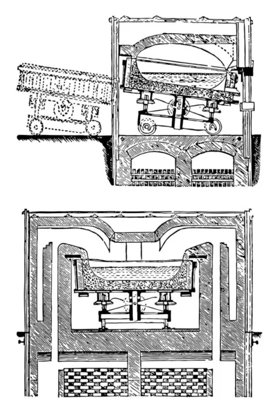 Illustration Represents Function Pernot Furnace Vintage Line Drawing Engraving Illustration — Stock Vector
