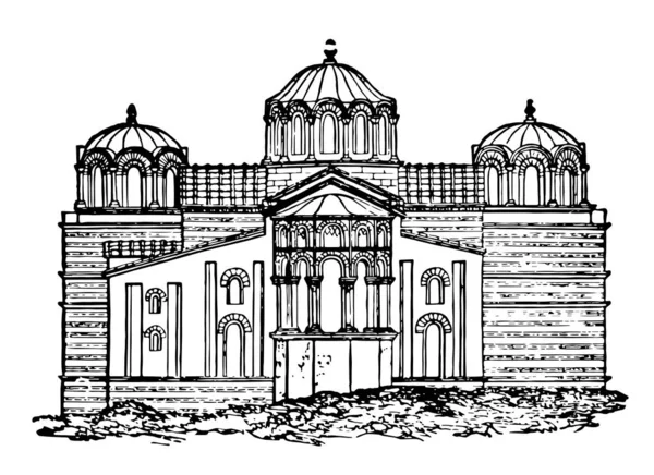 Chiesa Nostra Signora Costantinopoli Bisanzio Istanbul Vor Frue Kirke Copenaghen — Vettoriale Stock