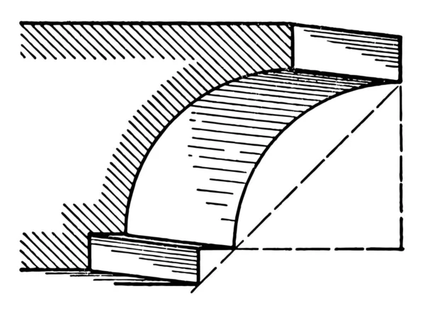 Cavetto Romeinse Moulding Bestaat Uit Een Kwart Cirkel Met Een — Stockvector