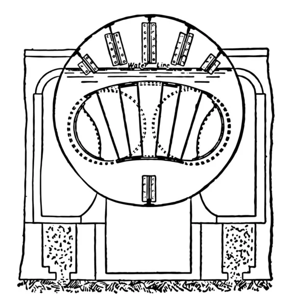 Esta Ilustración Representa Caldera Que Tanque Para Generar Vapor Bajo — Archivo Imágenes Vectoriales