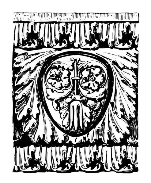 Ове Від Храму Веспасіан Vintage Штриховий Малюнок Або Ілюстрація Гравіювання — стоковий вектор