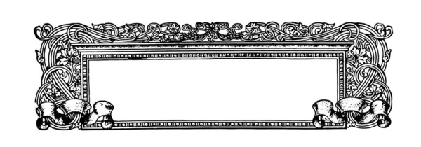 Украшенный Баннер Имеет Гроздья Винограда Этом Дизайне Рисунок Винтажной Линии — стоковый вектор