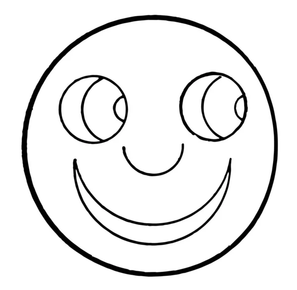Glad Smiley Ansikte Denna Bild Vintage Linje Ritning Eller Gravyr — Stock vektor