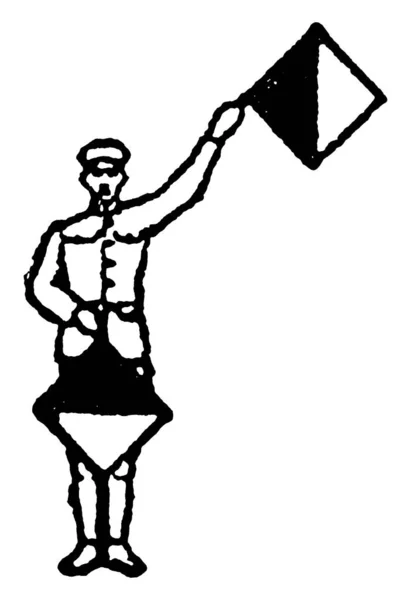 Señal Bandera Señal Para Letra Número Hombre Dos Banderas Bandera — Vector de stock