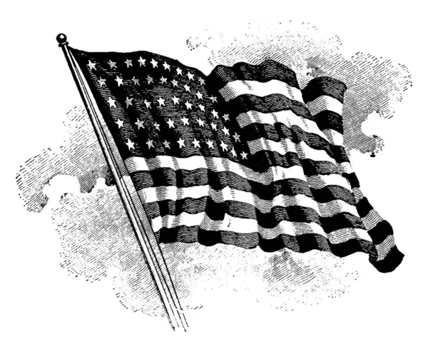 United States Flag Flag Has Horizontal Stripes Alternating Dark White — Stock Vector