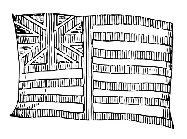 Drapeau Compagnie Des Indes Orientales 1881 Drapeau Compose Bandes Horizontales — Image vectorielle