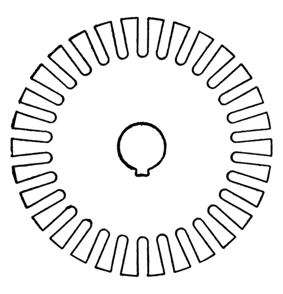 Denna Illustration Representerar Funktion Solid Kärna Disk Vintage Linje Ritning — Stock vektor