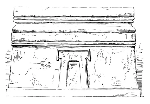 Fachada Túmulo Castellaccio Arquitetura História Elementária Arte Castellaccio Desenho Linha —  Vetores de Stock