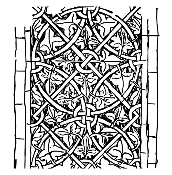 德国插图从科隆的窗口 它是一个完全装饰的窗口 复古线条画或雕刻插图 — 图库矢量图片