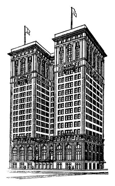 Early Skyscraper Early 20Th Century Have Range Tall Commercial Buildings — Stock Vector