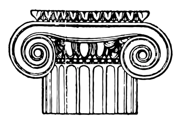 Capitale Greca Tempio Athena Polias Architettura Incisione Del Xix Secolo — Vettoriale Stock