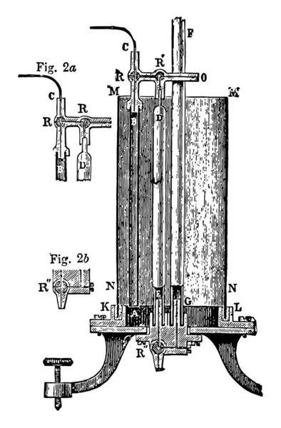 Esta Ilustración Representa Regnaults Manometer Que Dispositivo Que Mide Presión — Archivo Imágenes Vectoriales