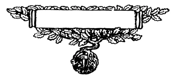 Tree Tailpiece Використовує Рослинні Матеріали Своєму Дизайні Вінтажному Малюнку Лінії — стоковий вектор