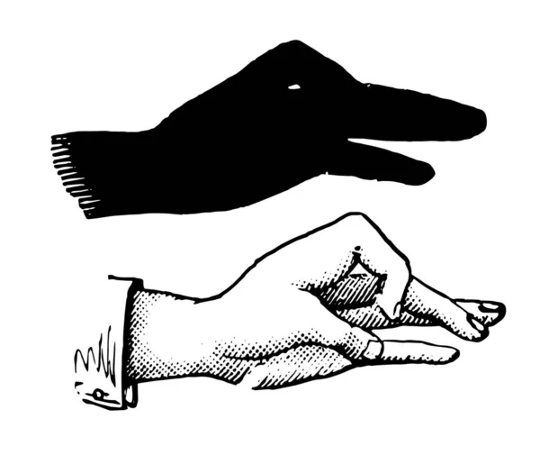 Αυτή Εικόνα Αντιπροσωπεύει Χέρι Σκιά Χήνα Εκλεκτής Ποιότητας Γραμμικό Σχέδιο — Διανυσματικό Αρχείο