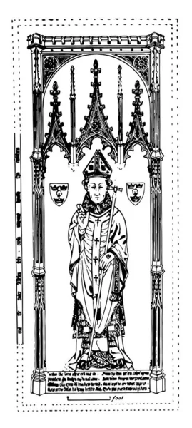 Monumento Ottone Una Statua Dell Arcivescovo Thomas Cranley Dublino Disegno — Vettoriale Stock