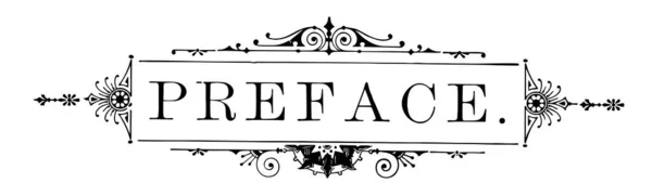 Filigree Banner Has Flower Border Preface Word Situated Center Banner — Stock Vector