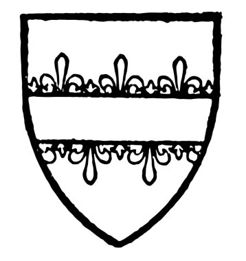 Cayvile gümüş bir fesse gules, çizim veya şekil oyma vintage çizgi taşıyordu..