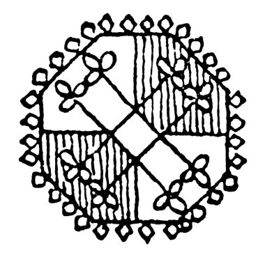 Sekizgen tasarım konumunun sekiz yönünde ve bulunan Türkmen, Türkistan kilim, vintage çizgi çizme veya oyma özelliğidir