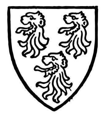 Kenton Gules üç aslan baş yerle samur, çizim veya şekil oyma vintage çizgi taşıyordu..