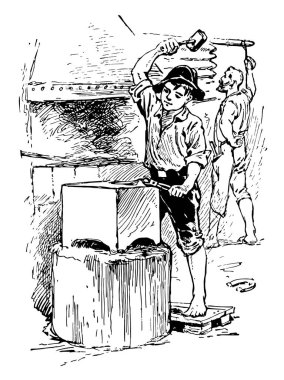 Bu resimde Andrew Jackson bir örs, vintage çizgi çizme veya oyma illüstrasyon çalışma temsil eder..