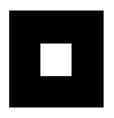 P harfi için uluslararası kod bayrağı, ortasında küçük beyaz kare olan mavi kare bayrak, klasik çizgi çizimi veya gravür illüstrasyonu