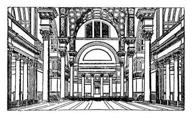 Zemin planı, Roma hamamlar, İmparator Caracalla, vintage çizgi çizme veya oyma illüstrasyon saltanatı Caracalla Hamamları.