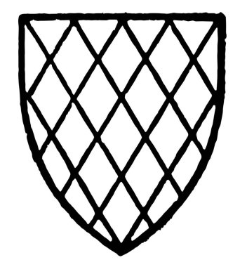 Fitzwilliam çap Lozengy gümüş ve gules, çizim veya şekil oyma vintage çizgi.