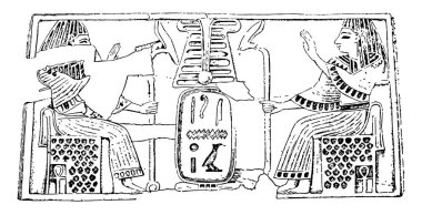 Fildişi oyma veya Ninova toplama, kakma için kullanılmış ve genellikle bir nadir ve pahalı malzeme kullanılan lüks ürünler, vintage çizgi çizme veya oyma illüstrasyon için.