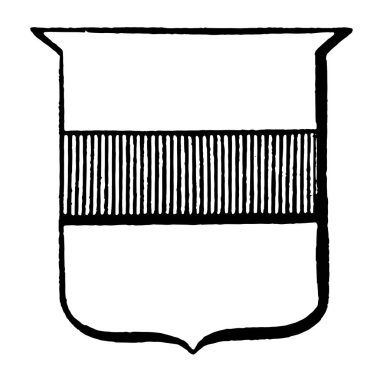 Hanedanlık armaları Fesse çoğu daha geniş yatay şerit, vintage çizgi çizme veya oyma illüstrasyon.