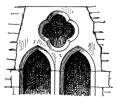 Oyma oyma pencere desen, çizim için vintage veya oyma illüstrasyon olduğunu.