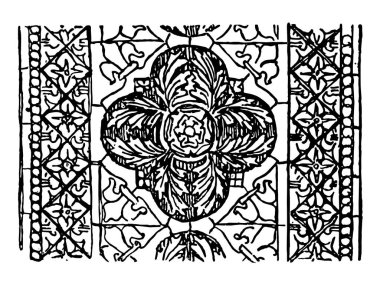 Alman Grisaille Altenburg penceresinden, tam olarak dekore edilmiş bir pencere, çizim veya şekil oyma vintage satırı olduğunu.