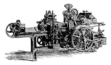 Bu resimde yapma makinesi, vintage çizgi çizme veya illüstrasyon gravür örneği gösterir.