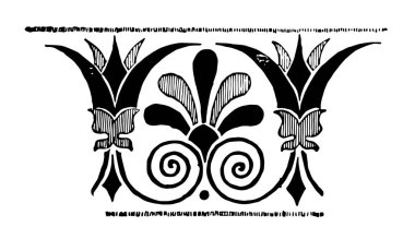 Dekoratif kenarlık inşa, vintage çizgi çizme veya oyma illüstrasyon Yunan grup tasarım olduğunu.