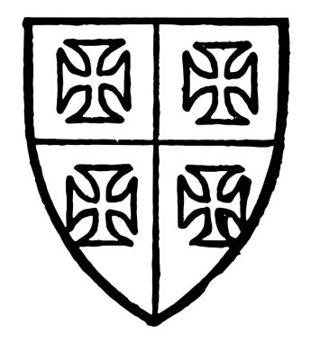 Chetwode üç aylık gümüş ve gules ile countercoloured, vintage çizim için şekillendirme veya illüstrasyon oyma dört haç taşıyordu.