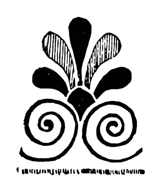 Bir Yunan desen, çizim için vintage veya oyma illüstrasyon Anthemion cinayet sebebi.