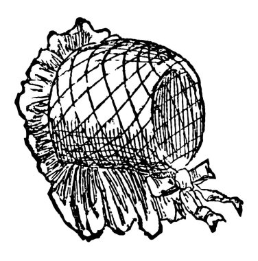 Baş, vintage çizim için bir kaplama veya illüstrasyon oyma Hood olduğunu.