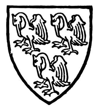 Pelham masmavi üç Pelikan gümüş, vintage çizgi çizme veya oyma illüstrasyon delik.