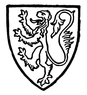 Arundel Kontu Fitzalan Gules bir aslan altın, vintage çizgi çizme veya oyma illüstrasyon taşıyordu..