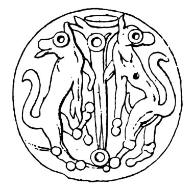 Mücevher mineral kristal, vintage çizgi çizme veya oyma illüstrasyon bir parçasıdır.