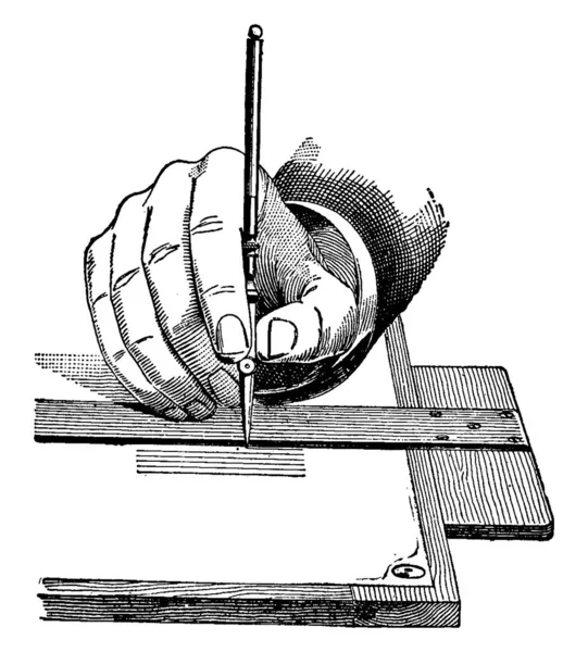 Stylo Décision Presque Perpendiculaire Planche Permet Rendu Précis Des Lignes — Image vectorielle