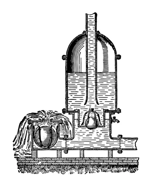 Cette Illustration Représente Bélier Hydraulique Qui Est Une Machine Pour — Image vectorielle