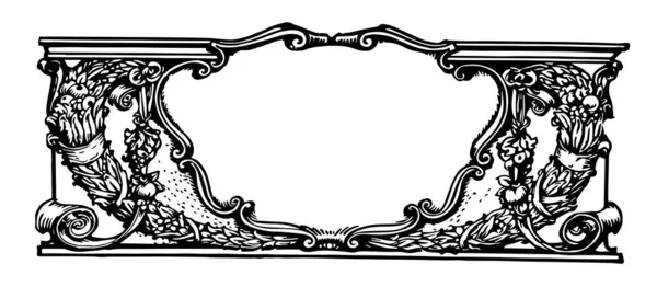 Орнаментальний Банер Має Вікторіанський Візерунок Цьому Дизайні Вінтажний Малюнок Лінії — стоковий вектор