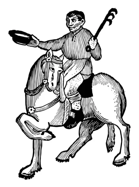 Der Koch Dieses Bild Zeigt Den Koch Auf Dem Pferd — Stockvektor