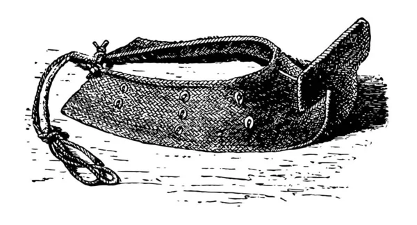 Protector Cabeza Utilizado Por Tribus Antiguas África Dibujo Línea Vintage — Vector de stock
