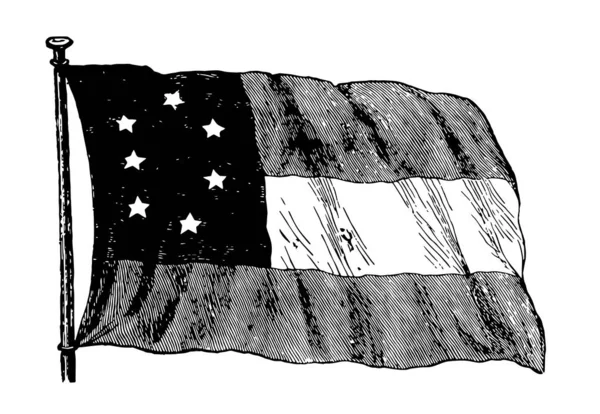 Bandeira Confederada Esta Bandeira Tem Três Listras Horizontais Alternando Escuro —  Vetores de Stock
