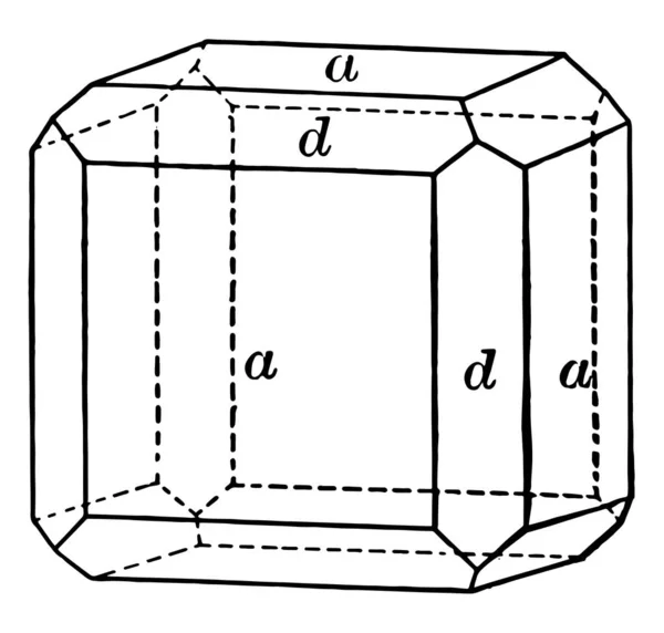 Questo Diagramma Rappresenta Cubo Dodecaedro Disegno Linee Vintage Incisione Illustrazione — Vettoriale Stock
